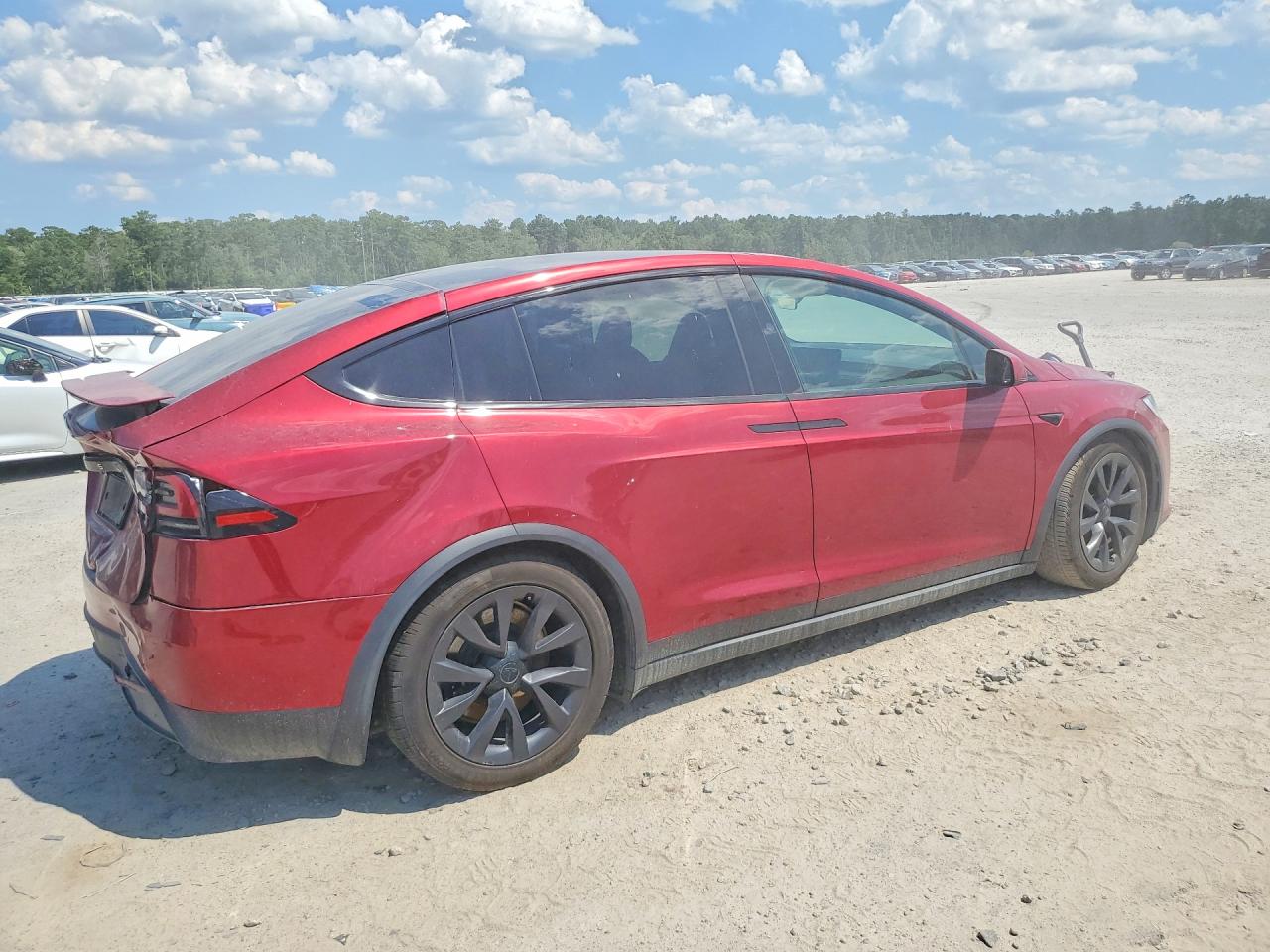 2023 Tesla Model X VIN 7SAXCDE58PF419049 COPART salvage auction — Rear End, SC - CERT OF TITLE-SALVAGE (P), sold $27,000 on 2026-08-24 (photo 3)