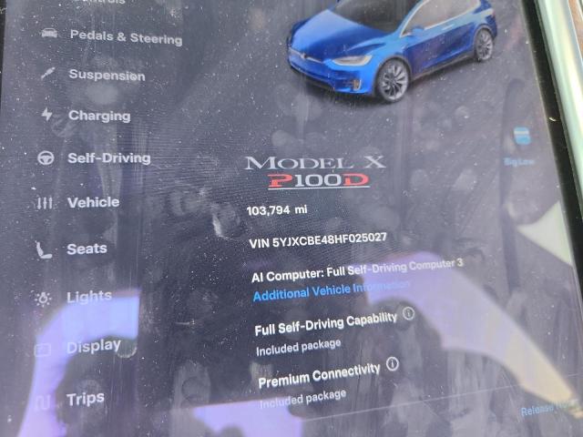 2017 Tesla Model x VIN 5YJXCBE48HF025027 COPART salvage auction — SIDE, Salvage Title, sold $9,200 on 2026-08-18 (photo 9)
