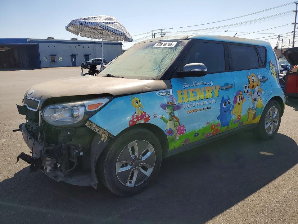 2018 Kia Soul ev + VIN KNDJX3AE7J7032271 COPART salvage auction — FRONT END, Ca - Salvage Certificate, sold $725 on 2026-07-29 (photo 1)