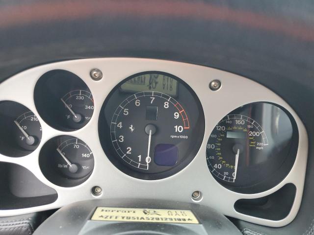 2002 Ferrari 360 VIN ZFFYU51A520129108 COPART salvage auction — WATER/FLOOD, Nj - Cert Of Title-Salvage Flood, sold $51,500 on 2026-07-02 (photo 9)
