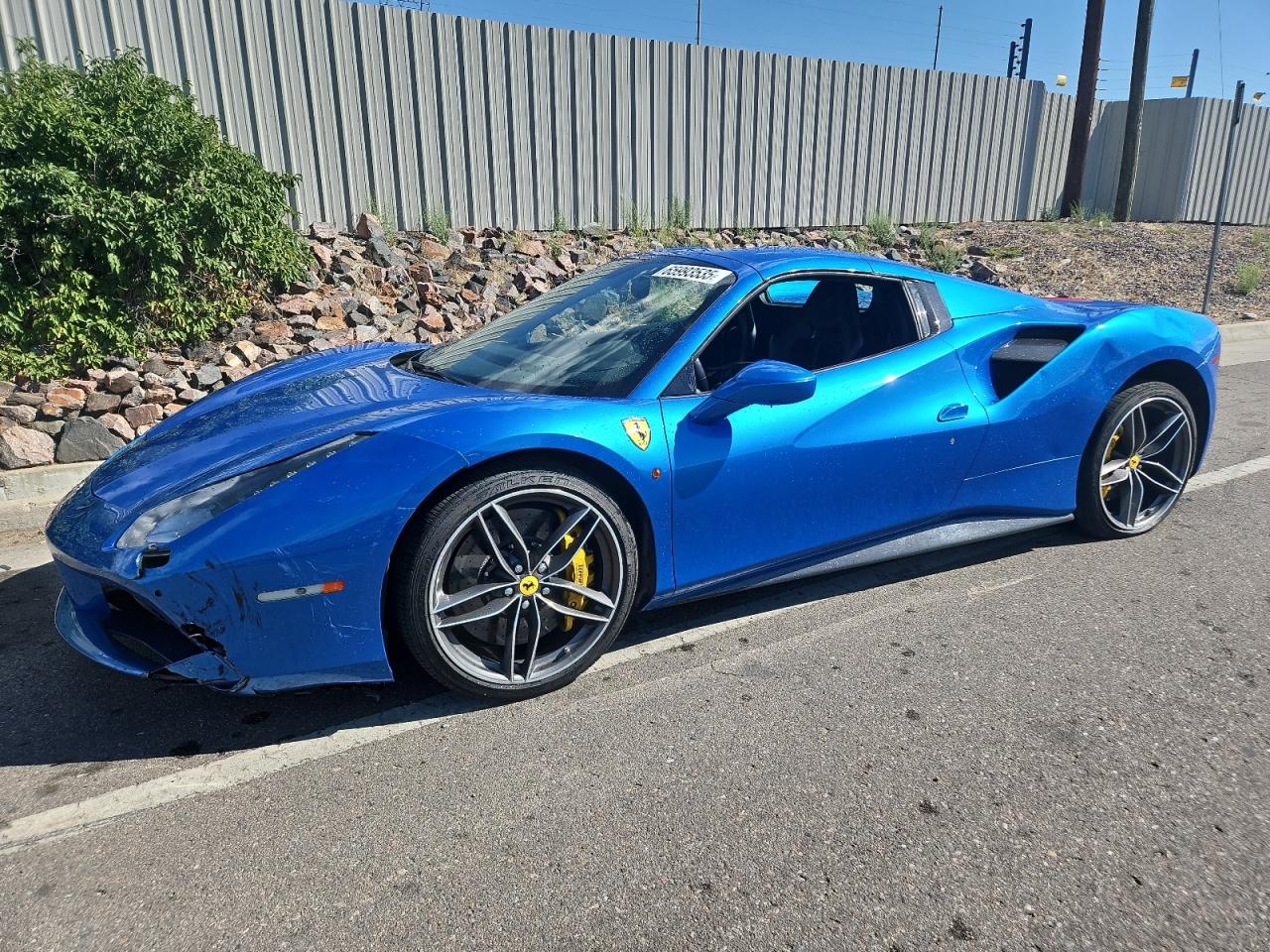 2017 Ferrari 488 Spider VIN ZFF80AMA3H0220631 COPART salvage auction — Front End, Salvage Title, sold $170,000 on 2021-09-27 (photo 1)
