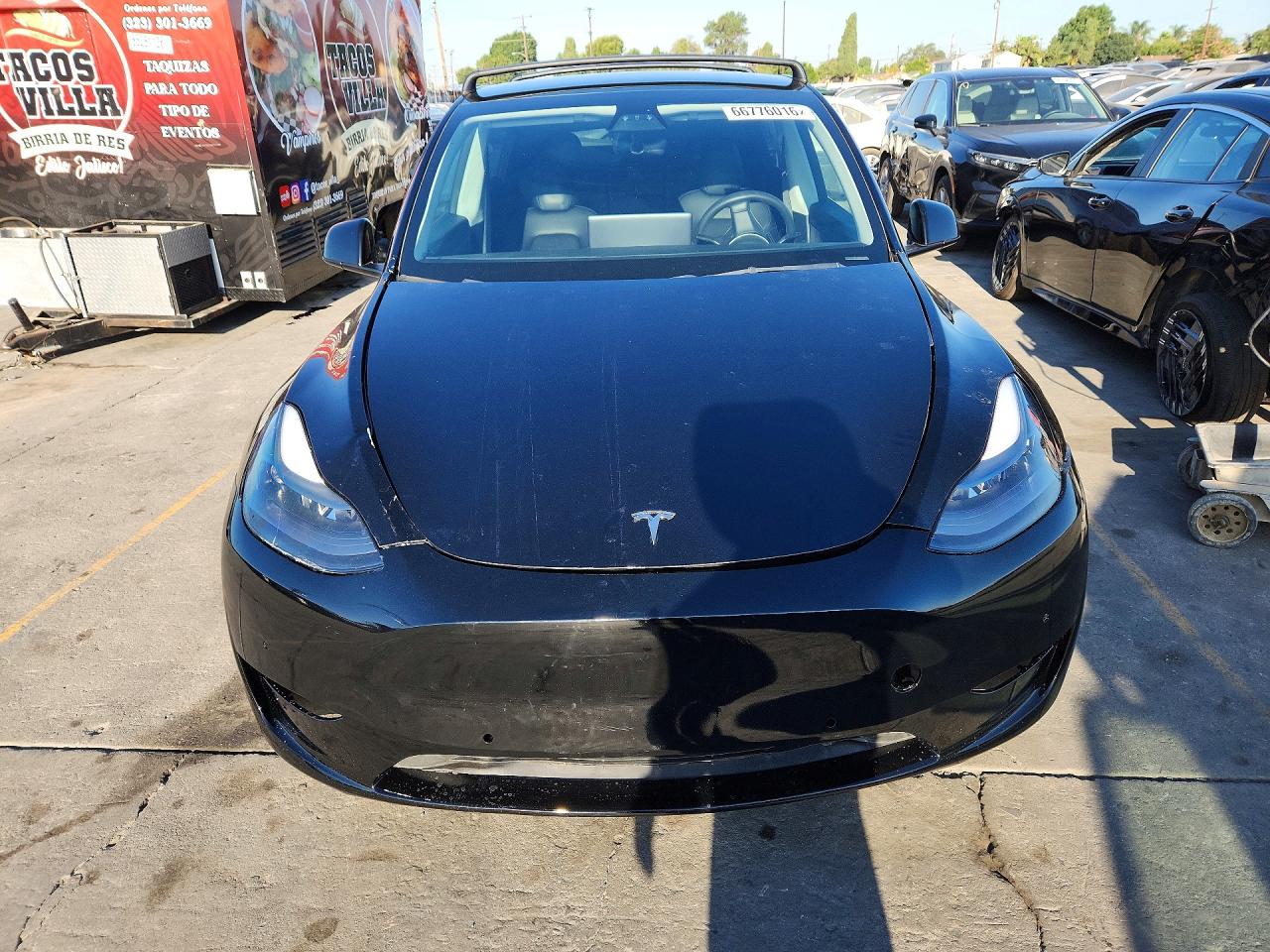 2021 Tesla Model y VIN 5YJYGDEF5MF216081 COPART salvage auction — Front End, CA - SALVAGE CERTIFICATE, sold $14,000 on 2026-09-17 (photo 5)