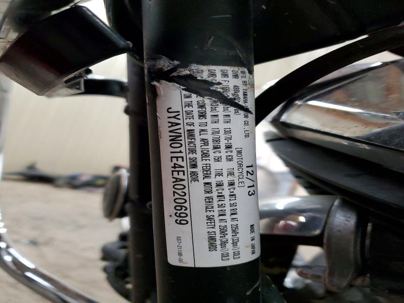 2014 Yamaha Xv VIN JYAVN01E4EA020699 COPART salvage auction — FRONT END, Tn - Salvage Certificate, sold $1,250 on 2026-08-25 (photo 9)