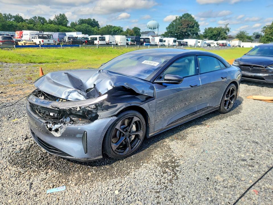 2025 Lucid Air VIN 50EA1GBA1SA046459 COPART salvage auction — FRONT END, Nj - Cert Of Title-Salvage, sold $22,100 on 2026-09-18 (photo 1)