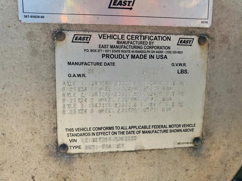 2018 East Unknown VIN 1E1U2Y384JR062223 COPART salvage auction — REAR END, OK - CERTIFICATE OF TITLE (P), sold $24,800 on 2026-09-15 (photo 8)