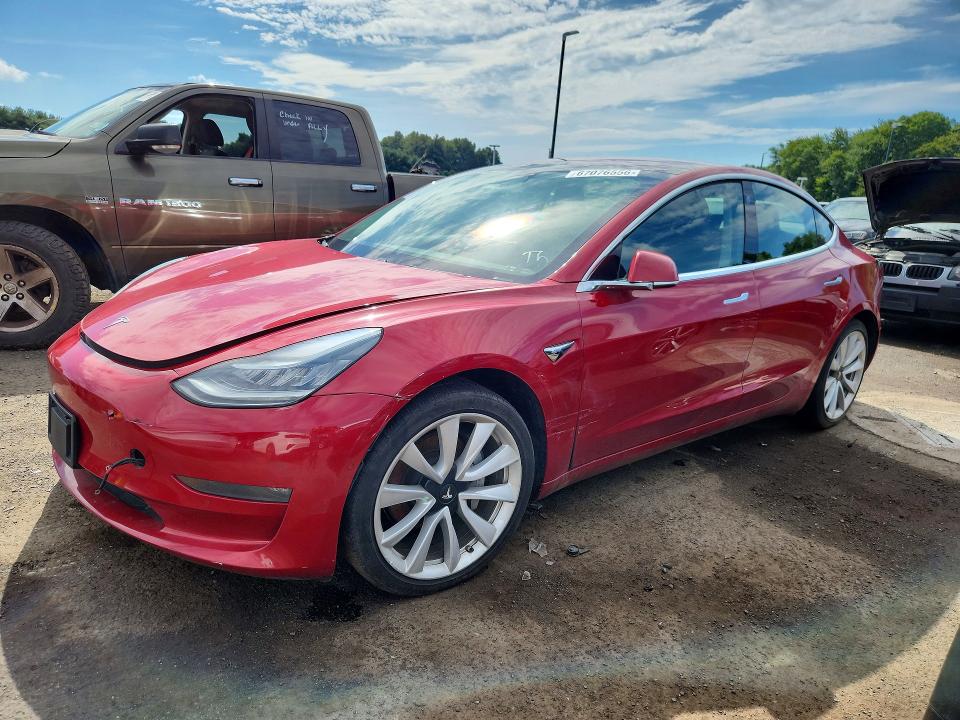 2018 Tesla Model 3 VIN 5YJ3E1EB5JF146136 COPART salvage auction — FRONT END, TN - CERTIFICATE OF TITLE (P), sold $7,700 on 2026-09-10 (photo 1)