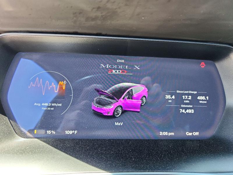 2018 Tesla Model x VIN 5YJXCBE48JF091373 COPART salvage auction — FRONT END, Tx - Salvage Vehicle Title, sold $10,800 on 2026-09-11 (photo 9)