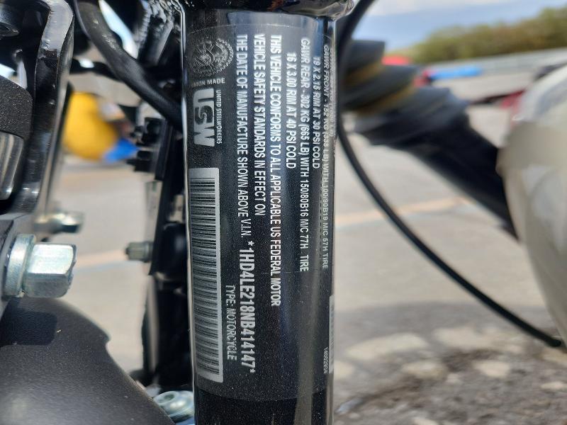 2022 Harley-davidson Iron VIN 1HD4LE218NB414147 COPART salvage auction — REAR END, Nv - Salvage Title, sold $2,550 on 2026-09-22 (photo 9)