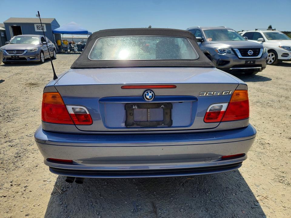 2002 BMW 3 series VIN WBABS33472JY42427 COPART salvage auction — MINOR DENT/SCRATCHES, CA - DIS/DLR/EXP ONLY CLEAN TITLE, sold $675 on 2026-08-11 (photo 6)