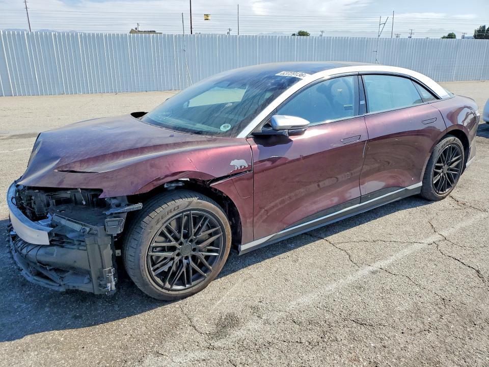 2022 Lucid Air VIN 50EA1GBA1NA002000 COPART salvage auction — FRONT END, Ca - Salvage Certificate, sold $9,600 on 2026-09-25 (photo 1)