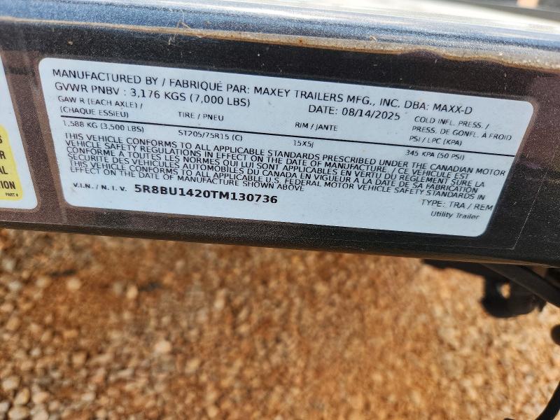 2026 Maxx d Unknown VIN 5R8BU1420TM130736 COPART salvage auction — NORMAL WEAR, TN - CERTIFICATE OF TITLE (P), sold $600 on 2026-09-02 (photo 8)