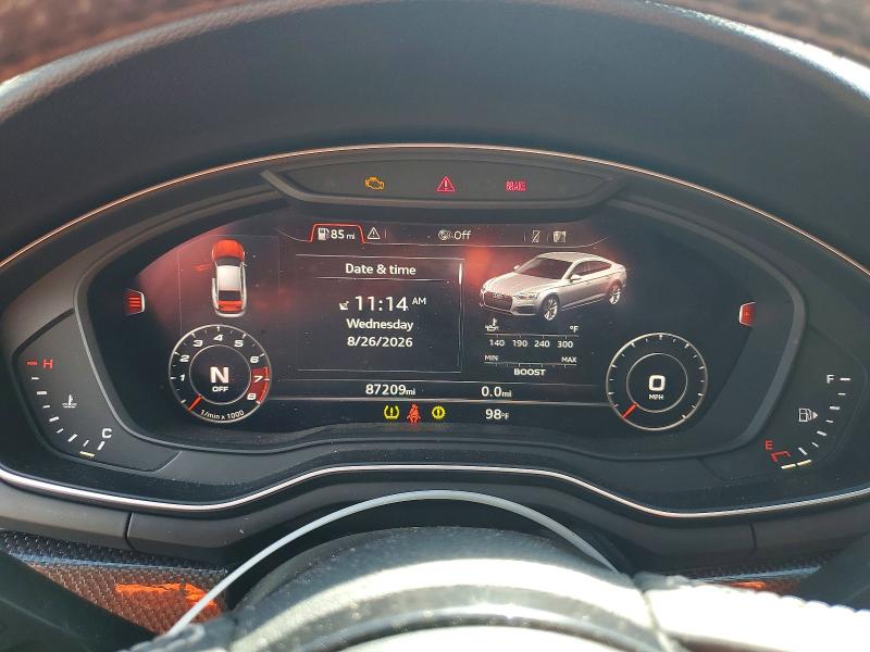 2019 Audi Rs5 VIN WAUB4CF50KA093209 COPART salvage auction — WATER/FLOOD, FL, sold $4,750 on 2026-10-09 (photo 9)