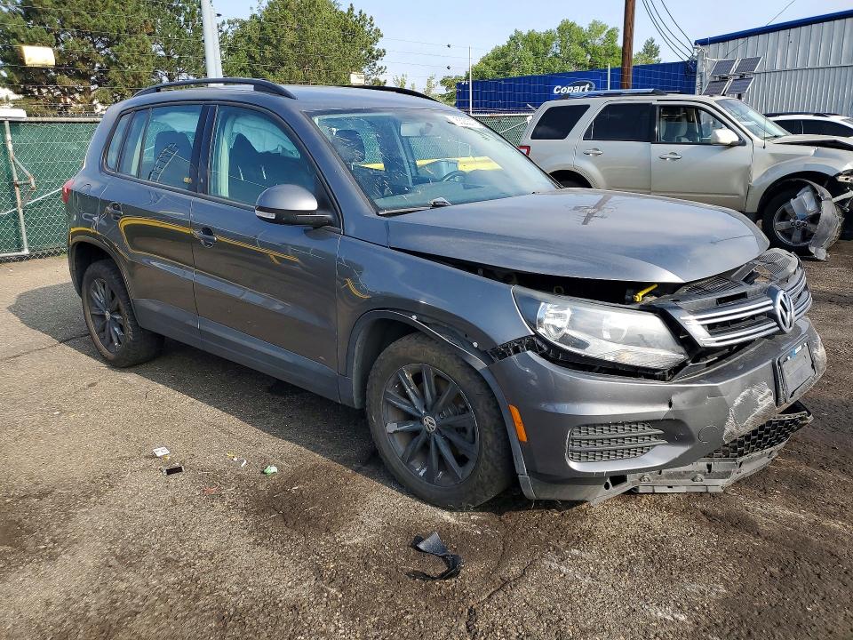 2018 Volkswagen Tiguan VIN WVGBV7AX5JK003363 COPART salvage auction — FRONT END, Co - Public - Salvage Title, sold $1,000 on 2026-09-08 (photo 4)