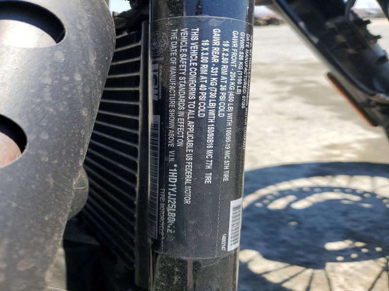 2020 Harley-davidson Street bob VIN 1HD1YJJ25LB067266 COPART salvage auction — SIDE, Ca - Salvage Certificate, sold $2,500 on 2026-09-05 (photo 8)