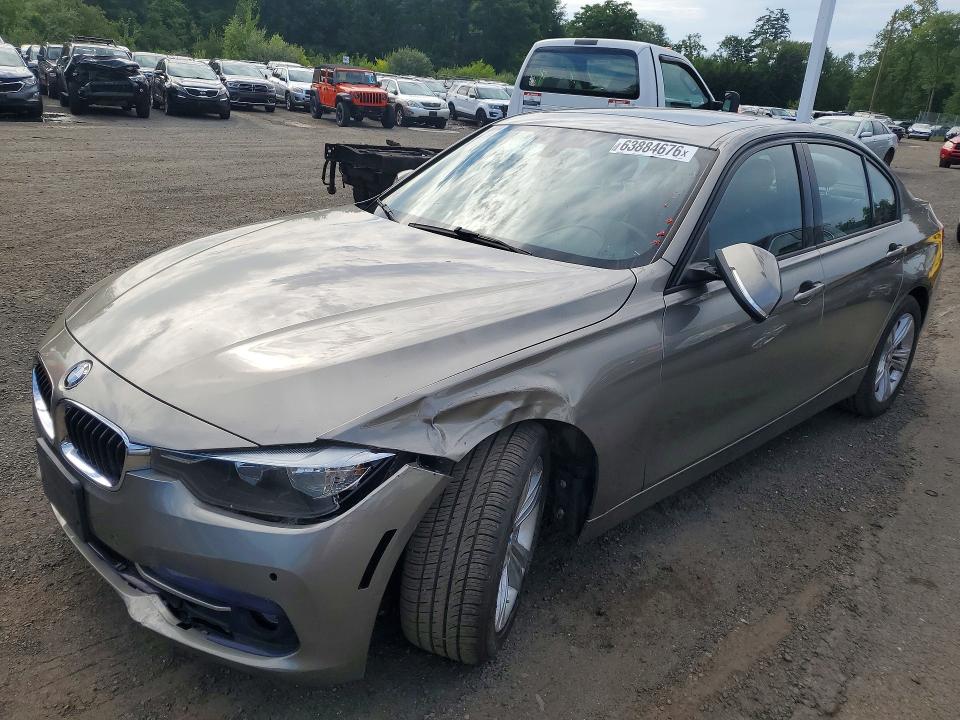 2016 BMW 3 series VIN WBA8E3G53GNU05187 COPART salvage auction — FRONT END, MA - CERT OF TITLE-SALVAGE (P), sold $1,350 on 2026-08-06 (photo 1)