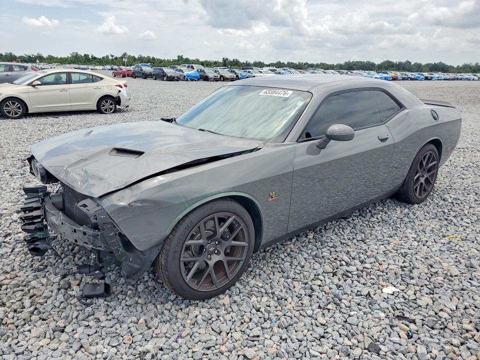 2018 Dodge Challenger VIN 2C3CDZFJ3JH318377 COPART salvage auction — FRONT END, Fl - Cert Of Title Slvg Rebuildable, sold $12,100 on 2026-08-21 (photo 1)