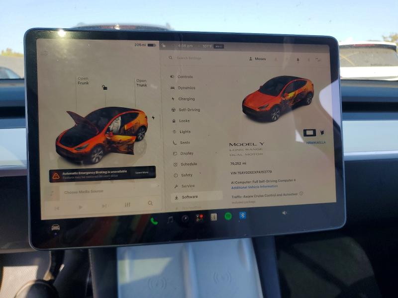 2023 Tesla Model y VIN 7SAYGDEEXPA153779 COPART salvage auction — SIDE, Ca - Salvage Certificate, sold $10,300 on 2026-08-31 (photo 9)