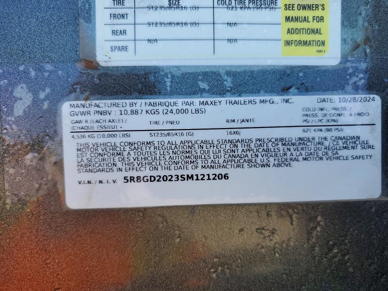 2025 Maxx d Unknown VIN 5R8GD2023SM121206 COPART salvage auction — ROOF, MO - SALVAGE CERTIFICATE OF TITLE, sold $7,200 on 2026-08-27 (photo 9)