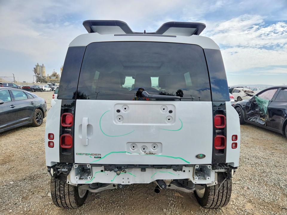 2023 Land rover Defender VIN SALEPEEU8P2151069 COPART salvage auction — REAR END, Salvage Title, sold $38,250 on 2026-09-29 (photo 6)