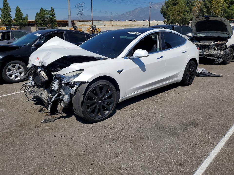 2018 Tesla Model 3 VIN 5YJ3E1EA2JF038726 COPART salvage auction — FRONT END, Ca - Salvage Certificate, sold $2,650 on 2026-09-10 (photo 1)