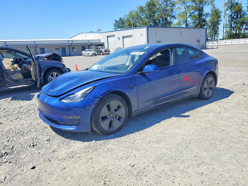 2021 Tesla Model 3 VIN 5YJ3E1EAXMF022858 COPART salvage auction — FRONT END, Wa - Bill Of Sale, sold $4,450 on 2026-08-28 (photo 1)