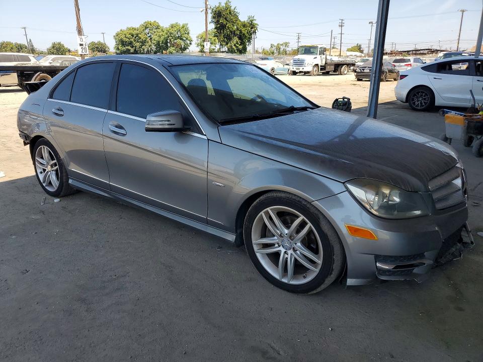 2012 Mercedes-benz C-klasse VIN WDDGF4HB0CR238091 COPART salvage auction — REAR END, Ca - Salvage Certificate, sold $425 on 2026-08-20 (photo 4)