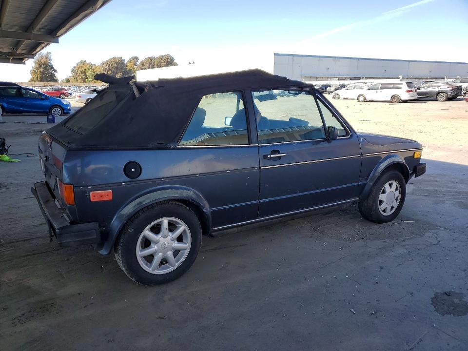 1987 Volkswagen Cabriolet VIN WVWCA015XHK006361 COPART salvage auction — ROOF, CA - DIS/DLR/EXP ONLY CLEAN TITLE, sold $175 on 2026-08-18 (photo 3)