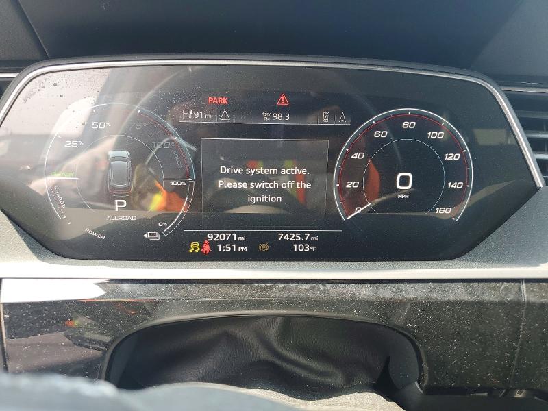 2021 Audi E-tron VIN WA1AAAGE8MB020428 COPART salvage auction — MINOR DENT/SCRATCHES, Tx - Certificate Of Title, sold $15,000 on 2026-08-24 (photo 9)
