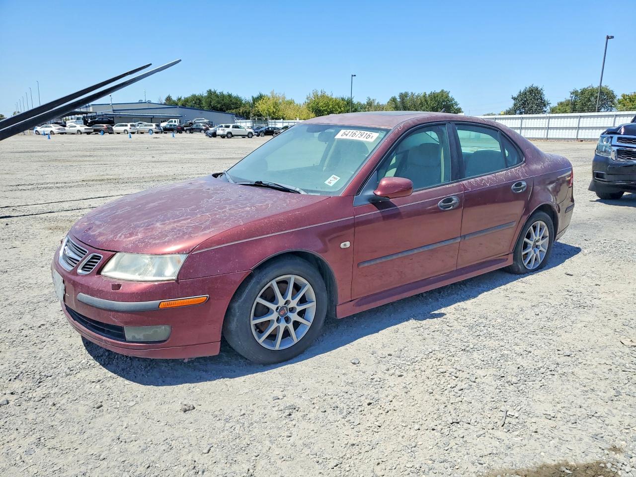 2004 Saab 9-3 VIN YS3FD49Y241041821 COPART salvage auction — Front End, CA - DIS/DLR/EXP ONLY CLEAN TITLE, sold $125 on 2026-08-27 (photo 1)