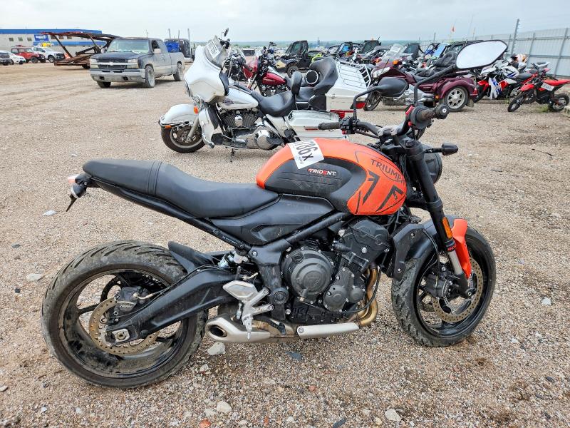 2023 Triumph motorcycle Trident 660 VIN SMTL10UL3PTBH3616 COPART salvage auction — FRONT END, NE - CERT OF TITLE-SALVAGE, sold $1,700 on 2026-09-10 (photo 1)