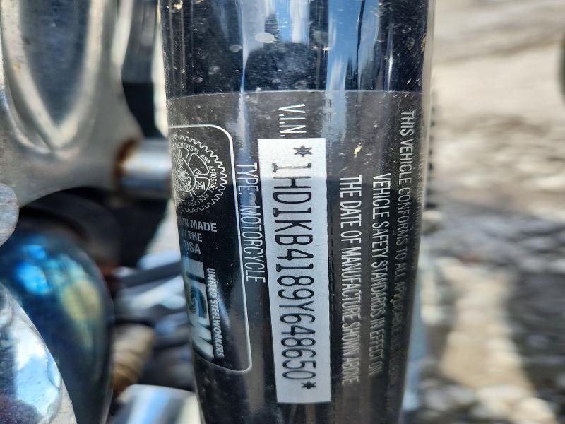 2009 Harley-davidson Flhx VIN 1HD1KB4189Y648650 COPART salvage auction — FRONT END, NY - MV-907A SALVAGE CERTIFICATE, sold $1,000 on 2026-09-09 (photo 9)