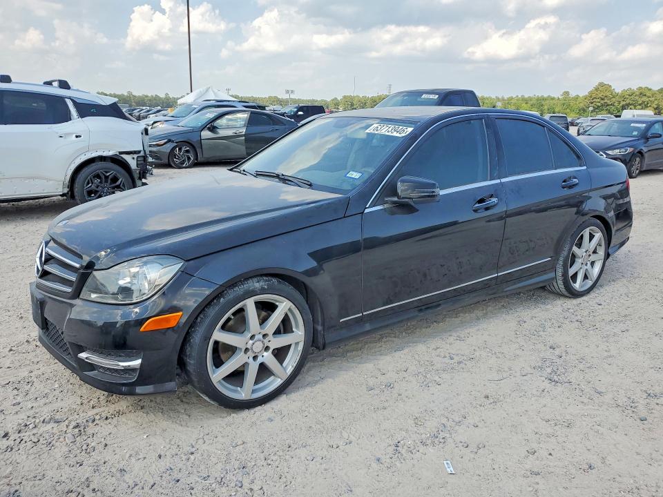 2014 Mercedes-benz C-klasse VIN WDDGF4HB0EA954653 COPART salvage auction — WATER/FLOOD, Tx - Salvage Title-Flood Damage, sold $500 on 2026-08-07 (photo 1)