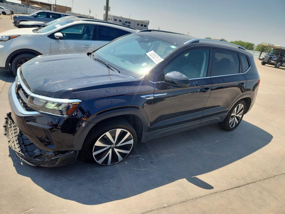 2023 Volkswagen Taos VIN 3VVEX7B21PM381620 COPART salvage auction — FRONT END, Tx - Salvage Vehicle Title, sold $9,600 on 2026-08-24 (photo 1)