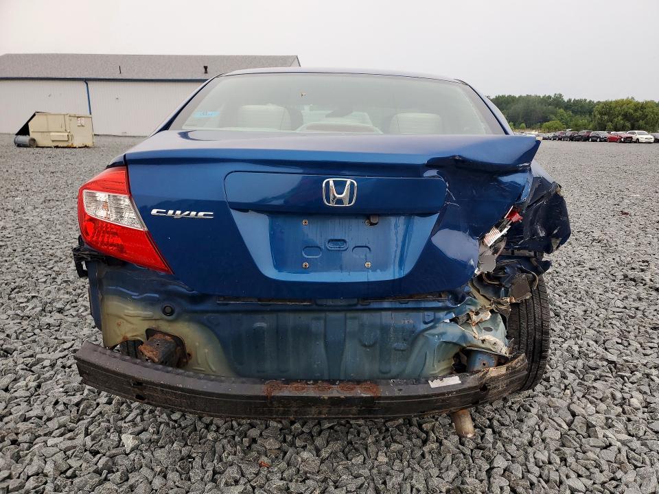 2012 Honda Civic VIN 19XFB2F58CE062924 COPART salvage auction — SIDE, Oh - Cert Of Title-Salvage, sold $575 on 2026-09-08 (photo 6)