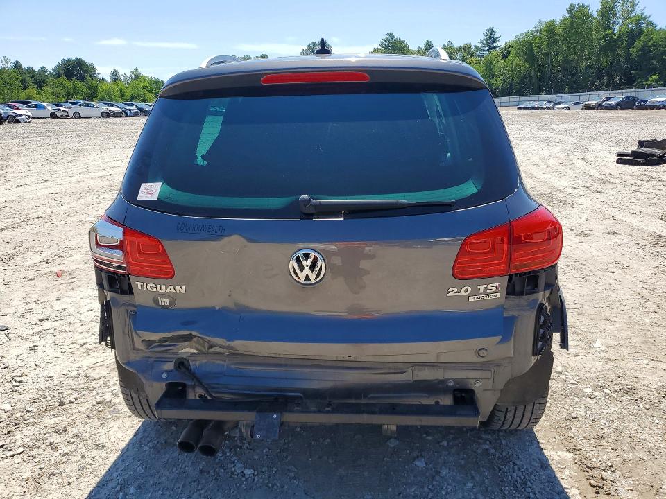 2013 Volkswagen Tiguan VIN WVGBV3AX4DW612515 COPART salvage auction — REAR END, Salvage Title, sold $400 on 2026-08-14 (photo 6)