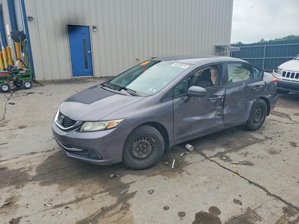 2014 Honda Civic VIN 2HGFB2F58EH543202 COPART salvage auction — SIDE, Pa - Certificate Of Salvage, sold $800 on 2026-09-09 (photo 1)