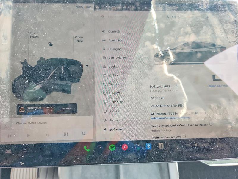 2025 Tesla Model 3 VIN 5YJ3E1EA4SF043590 COPART salvage auction — REAR END, Ca - Salvage Certificate, sold $9,000 on 2026-10-08 (photo 9)