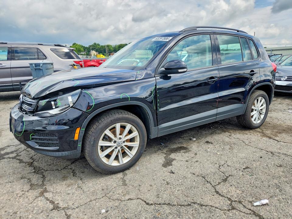 2017 Volkswagen Tiguan VIN WVGBV7AX8HK047013 COPART salvage auction — FRONT END, Pa - Certificate Of Salvage, sold $925 on 2026-08-07 (photo 1)