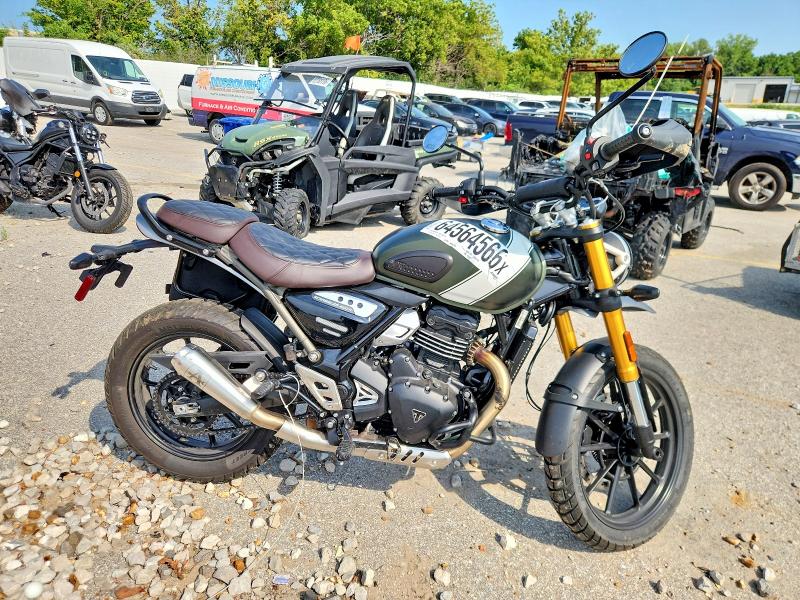 2025 Triumph motorcycle Scrambler VIN SMTT147Y7SNA29924 COPART salvage auction — FRONT END, MO - SALVAGE CERTIFICATE OF TITLE, sold $1,100 on 2026-09-03 (photo 1)