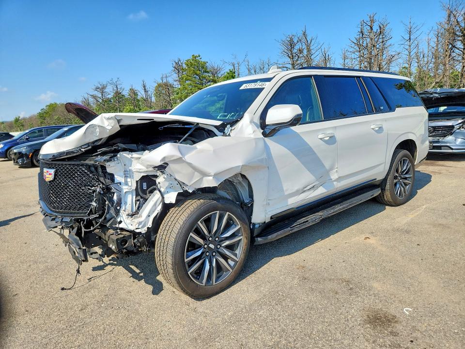 2021 Cadillac Escalade VIN 1GYS4NKL4MR349627 COPART salvage auction — FRONT END, Ny - Mv-907A Salvage Certificate, sold $21,000 on 2026-08-21 (photo 1)