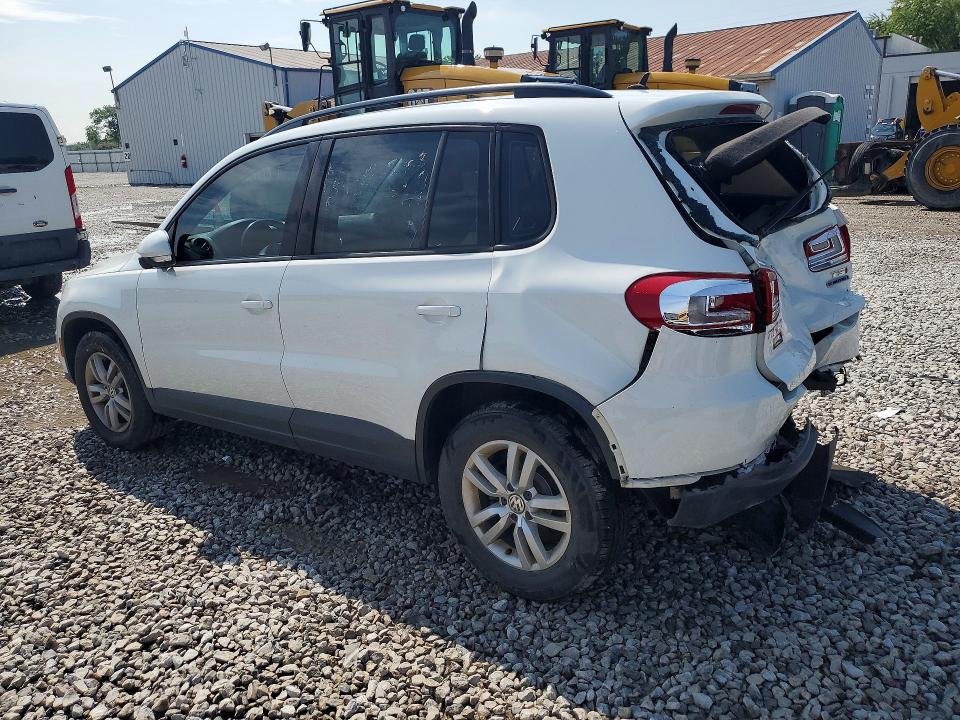 2016 Volkswagen Tiguan VIN WVGBV7AX6GW513562 COPART salvage auction — REAR END, Oh - Cert Of Title-Salvage, sold $1,100 on 2026-08-18 (photo 2)