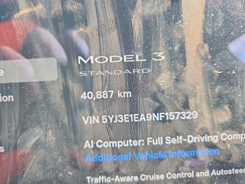 2022 Tesla Model 3 VIN 5YJ3E1EA9NF157329 COPART salvage auction — UNDERCARRIAGE, QC - GRAVEMENT ACCIDENTE, sold $9,300 on 2026-09-01 (photo 9)