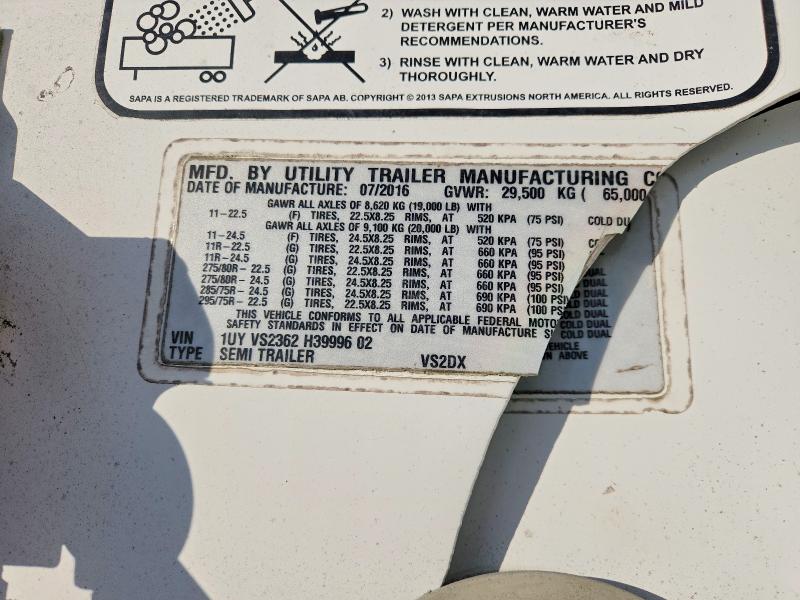 2017 Utility trailer VIN 1UYVS2362H3999602 COPART salvage auction — FRONT END, LA - CERT OF TITLE-SALVAGE, sold $90 on 2026-09-03 (photo 8)