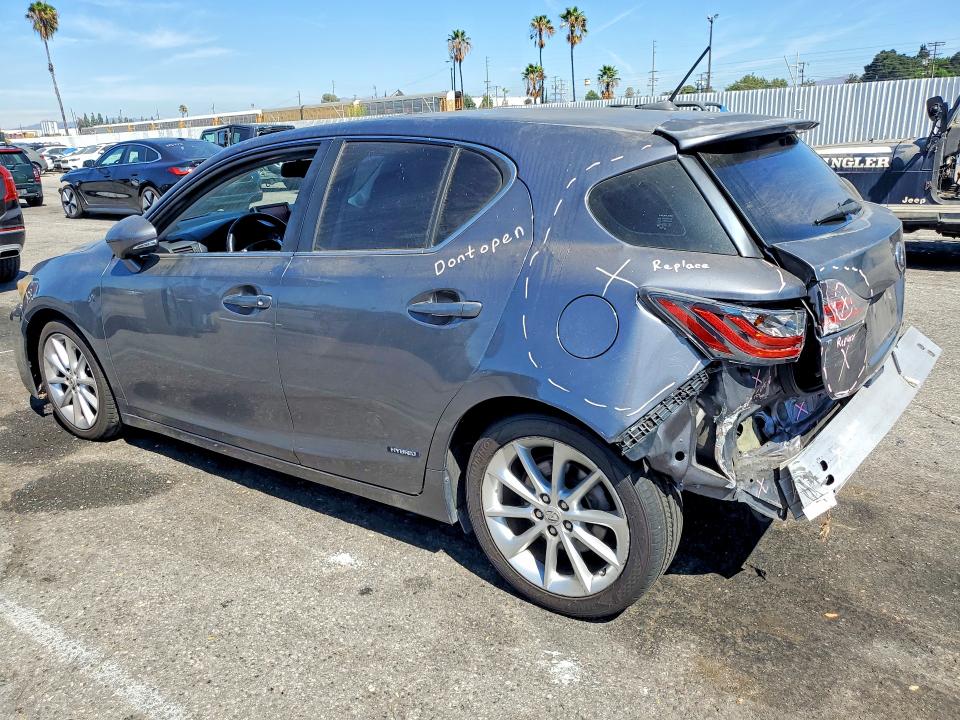 2012 Lexus Ct VIN JTHKD5BH2C2081295 COPART salvage auction — REAR END, Ca - Salvage Certificate, sold $1,750 on 2026-09-08 (photo 2)