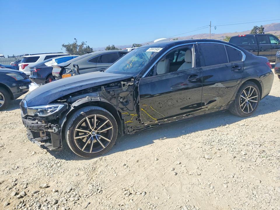 2020 BMW 3er VIN WBA5R1C02LFH37683 COPART salvage auction — FRONT END, Ca - Salvage Certificate, sold $9,700 on 2026-08-11 (photo 1)