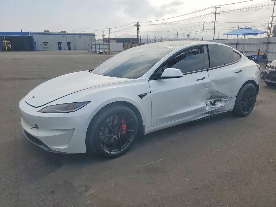 2026 Tesla Model 3 VIN 5YJ3E1ETXTF156382 COPART salvage auction — SIDE, CA - SALVAGE CERTIFICATE, sold $20,700 on 2026-09-21 (photo 1)