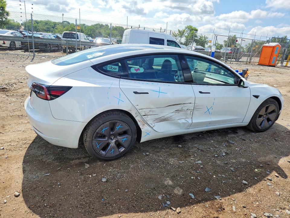 2023 Tesla Model 3 VIN 5YJ3E1EA7PF566075 COPART salvage auction — SIDE, Md - Certificate Of Title, sold $10,600 on 2026-09-03 (photo 3)