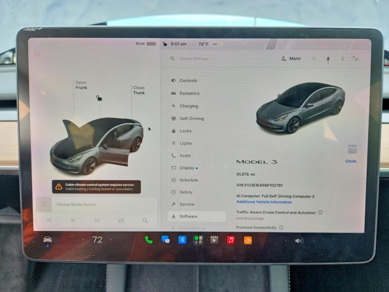 2022 Tesla Model 3 VIN 5YJ3E1EA5NF102781 COPART salvage auction — FRONT END, Al - Cert Of Title-Salvage Title, sold $500 on 2026-09-08 (photo 9)