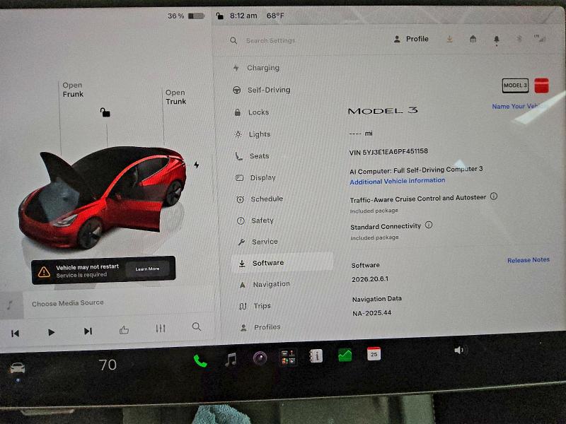 2023 Tesla Model 3 VIN 5YJ3E1EA6PF451158 COPART salvage auction — REAR END, CO - CERTIFICATE OF TITLE, sold $7,600 on 2026-09-01 (photo 9)