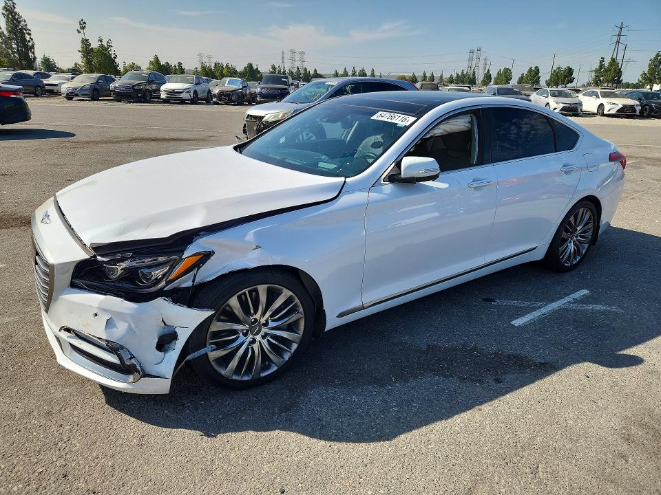2019 Genesis G80 VIN KMTFN4JF8KU305393 COPART salvage auction — FRONT END, CA - SALVAGE CERTIFICATE, sold $6,500 on 2026-09-09 (photo 1)